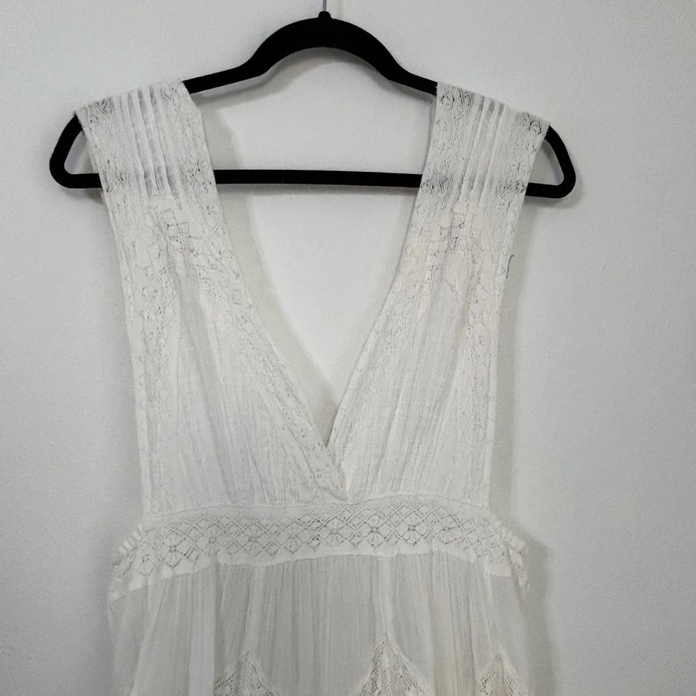 Free People Intimately Tunic Boho Lace Gauze Beach Cottagecore White Womens SP - Picture 7 of 11